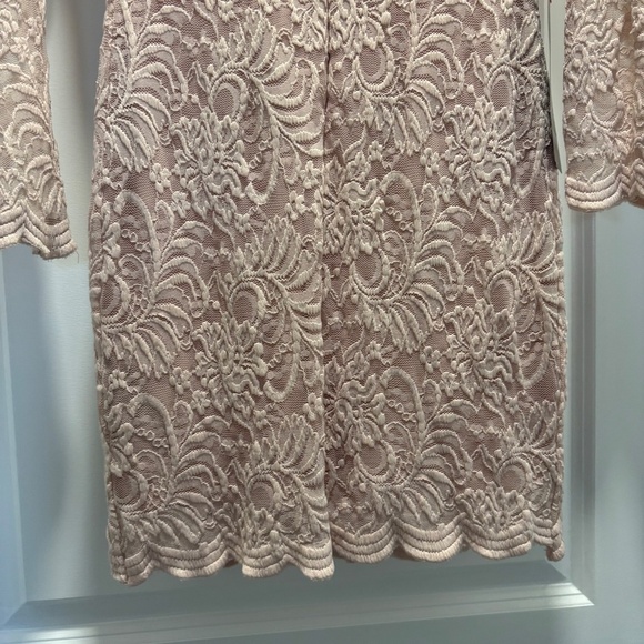 NWT Light Pink Lace Bodycon Mini Dress. - Picture 11 of 11